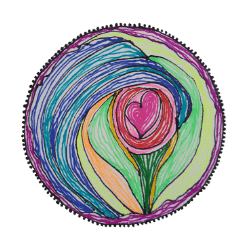 Wave Heart Mandala Doodle by Nanette Saylor